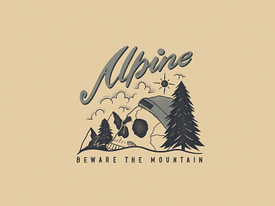 Alpine design alpine alpine logo alps branding illustration logo mountain logo mountian retro retro logo skull vintage vintage logo
