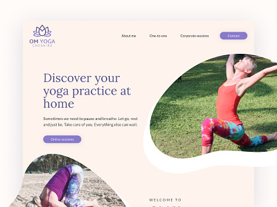 OM Yoga Cheshire website and branding design branding figma webdesign webflow wellbeing yoga
