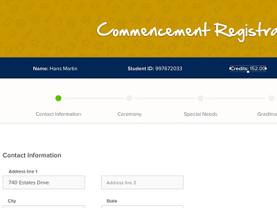 Commencement Registration redesign education form