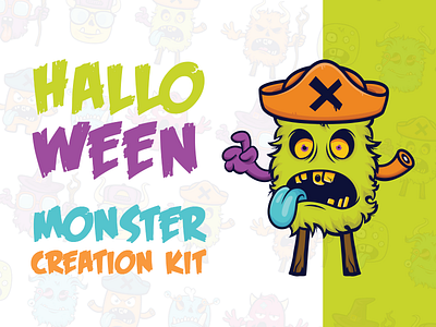 They are alive - Halloween Monster Creation Kit character creation creature cute game halloween illustration monster pack tshirt