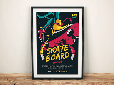 Skateboard Poster Finished drawing illustration poster skate skateboard