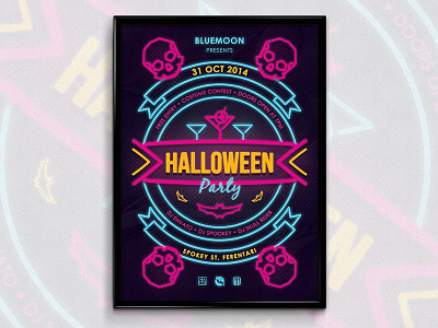 80's Halloween Poster 80 bat club drink halloween poster retro skull vintage