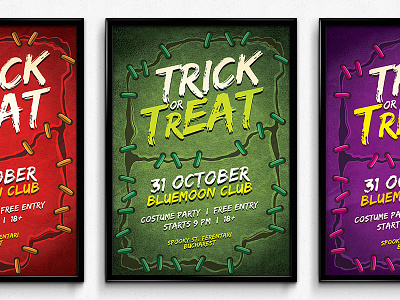 Halloween Stitches Poster design flyer halloween illustration poster skin stitches