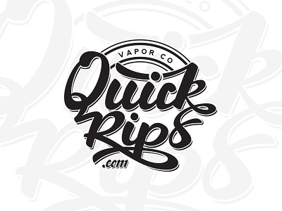 Quickrips - Handlettering Logo 99designs cigarette design lettering logo vapor winner