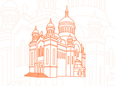 Cluj Orthodox Church church cluj illustration lineart