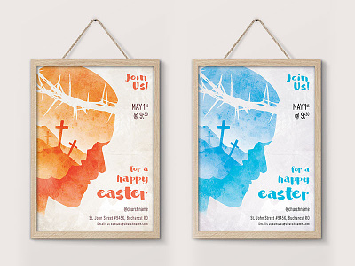 Easter Poster - Double Exposure Illustration alive church cross double exposure easter illustration jesus poster sermon