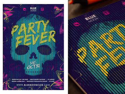 Skull Poster - Party Fever dubstep electronic inspiration line music party poster skull toxic