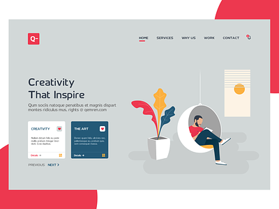 Creativity That Inspire creativity hero header landing page user experience ux user interface website design