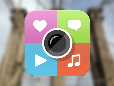 ThingLink iOS Icon app camera chat bubble freshthrills heart icon ios music notes play