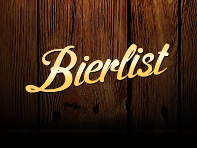 Bierlist Logo dark freshthrills gold grain identity logo script shadows tilt wood
