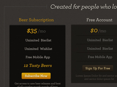 Pricing Plans beer button mobile monthly plan price pricing plan sign up subscription web app