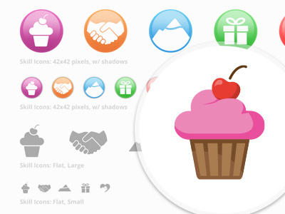Icon Family cherry cupcake freshthrills gift handshake icons mountain pink