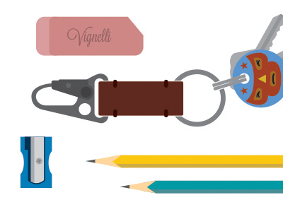 Every Day Carry eraser illustration keychain keys pencil sharpener
