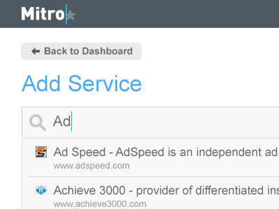 Add Service: Search & Autocomplete