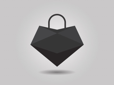 Logo for stealth shopping app diamond freshthrills gem grayscale logo shopping