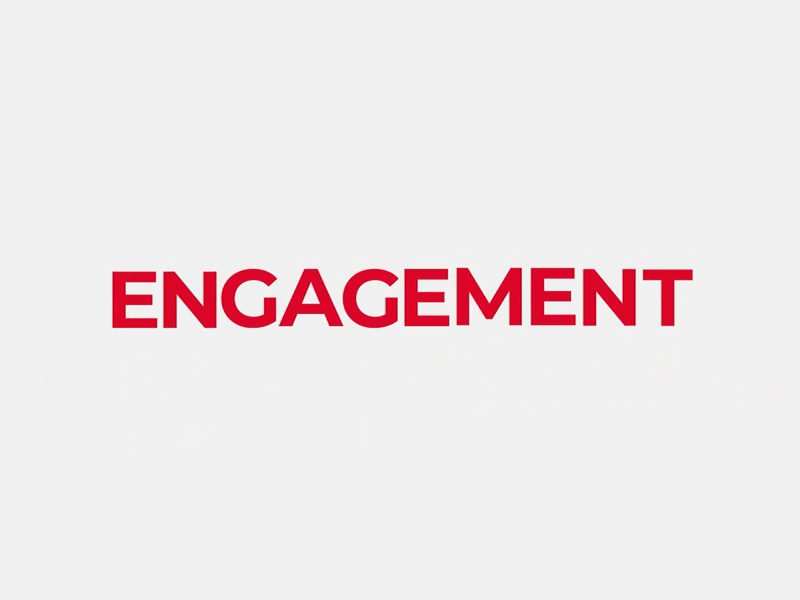 Engagement Word 2d animation animation branding logo motion graphics portfolio vector