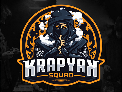 KRAPYAK VAPE SQUAD cartoon character design esport logo icon illustration logo mascot ninja vape