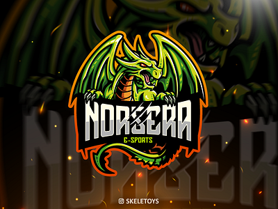 NORSERA E-SPORTS cartoon cartoon character dragon esportlogo gaminglogo illustration logo mascot team