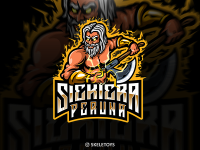 PERUN GOD MASCOT LOGO cartoon character design esportlogo god icon illustration logo mascot streamer twitch vector