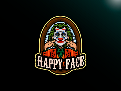 PUT ON AN HAPPY FACE cartoon character design esportlogo icon illustration joker logo mascot streamer vector