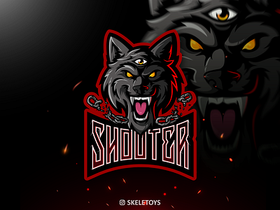 SHOOTER MASCOT animal logo cartoon character esportlogo illustration logo mascot streamer twitch vector wolf logo wolverine youtuber
