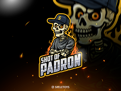 PADRON MASCOT cartoon character design esport esportlogo illustration logo mascot mascot character skeleton skull skull art skull logo skulls