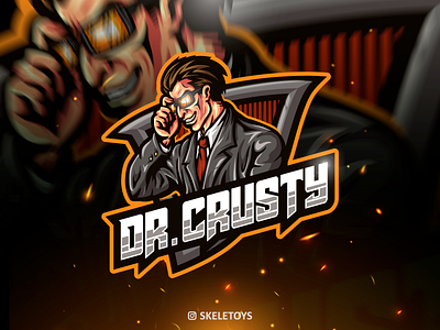 DR,CRUSTY cartoon character design doc esport esportlogo illustration logo mascot mascot logo twitch logo vector