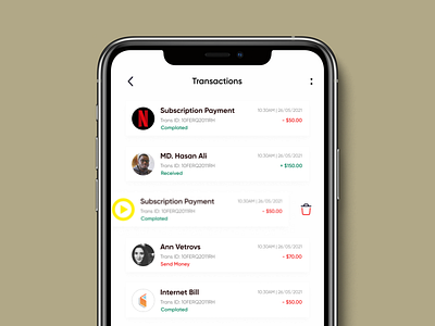 Transactions Screen