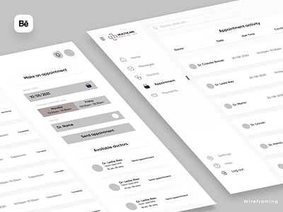 High fidelity wireframes 2021 ui trend clinical web app design design high fidelity wireframes medical web app ui ux ux process web app wireframe wireframing for web app