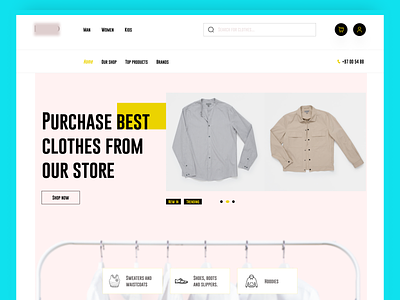 E-commerce website 2021 trend creative design e-commerce website landing page concept ui ui ux web header website design