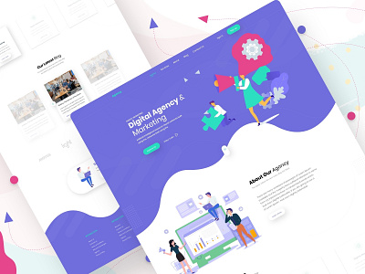 AGN - Agency Landing Page Design - V1 agency landing page design agn creative design creative designs design design art designer dribbbble freelancer full time job illustration landing page concept psd template typography ui ux ui ux designer vector web ui design