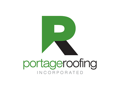 Portage Roofing Logo Concept branding identity logo