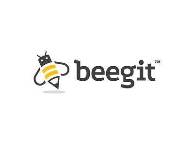 beegit.com logo bee identity logo pencil