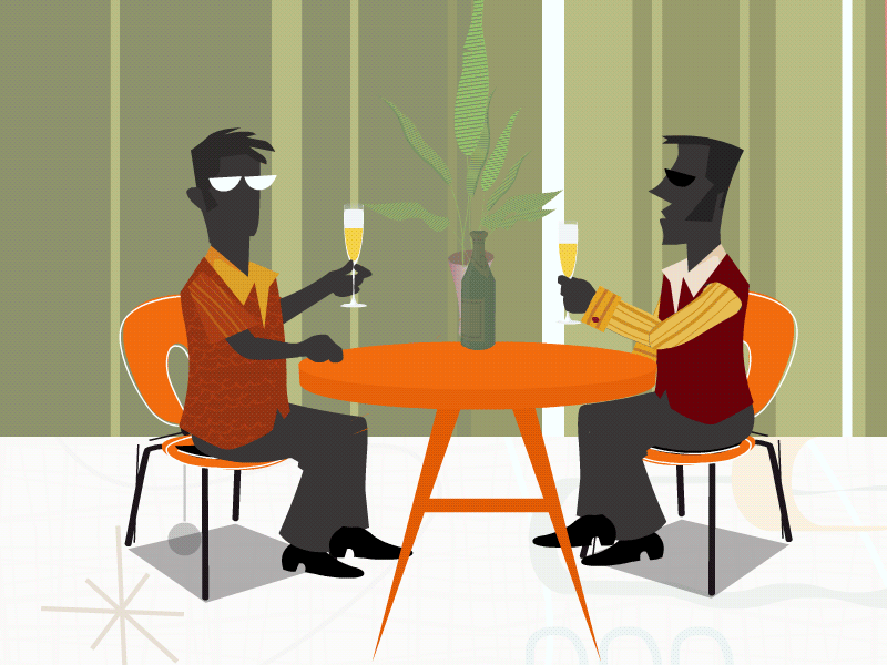 Cheers animation 2d animation cafe character design cheers cincin drink fashion flat men restaurant retro