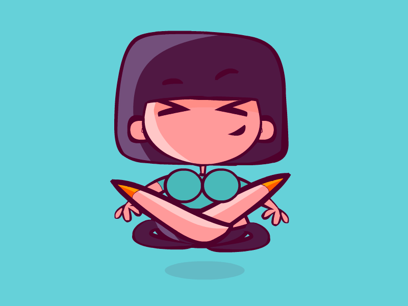 Yoga By Toondra Studio 2d animation character design flat game girl icon illustration levitation meditation vector yoga