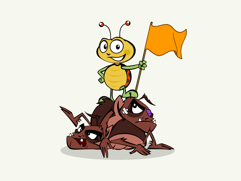 App game animation character design beetle app banner flag animation game 2d insect bug ladybug ladybird