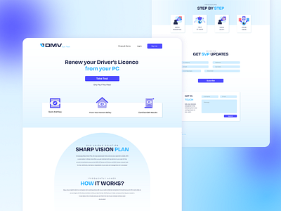 DMV Eye Test for Drivers License - Landing Page branding graphic design illustration ui