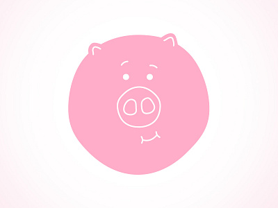 Pinky animal bacon cute happy illustrator meat oink pig pink roast snout