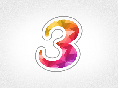 Studio 3 Logo 3 border colorful framing icon illustrator logo number outline pattern rainbow stroke studio three x2