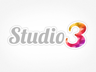 Final Logo for Studio 3 3 border colorful framing icon illustrator light logo number outline pattern rainbow stroke studio three