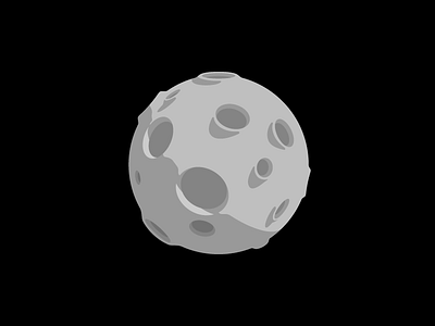 Moon alone cold crater dark flat illustrator light lonely moon space vector