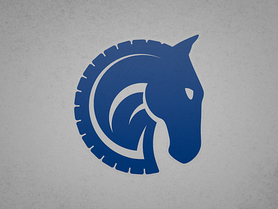 Larkin Horse Transport Logo animal blue circle equine grey horse icon larkin logo symbol transport transportation