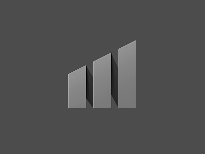 M 3 folds gray grey letter logo m mark mike personal sharp stripes