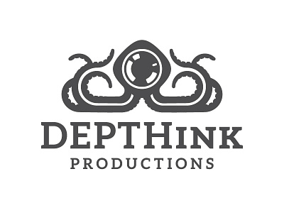 DEPTHink Logo camera eye ink lens logo monster octopus squid symmetrical tentacle tentacles video