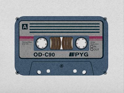 Mix Tape #2 80s 80s style blue steel cassette cassette tape digital screenprint grey illustrator retro screen print screenprint