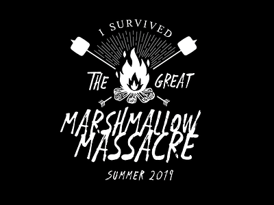 The Great Marshmallow Massacre of 2019 camping fun logo logodesign summer t shirt