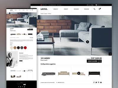 Designer's furnitures e-commerce cart design designer ecommerce furniture online shop slideshow store ui ux web