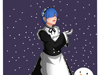 Rem anime cute illustration