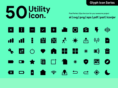 Kawaicon - 50 Glyph Utility icon app glyph icon icon icon a day icon app icon design icon packs icon set iconography iconography graphic illustration pixel perfect icon ui utility utility icon vector