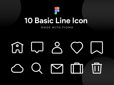 10 Basic Line Icon figma figmadesign icon a day icon app icon design icon packs icon set line icon pixel perfect icon